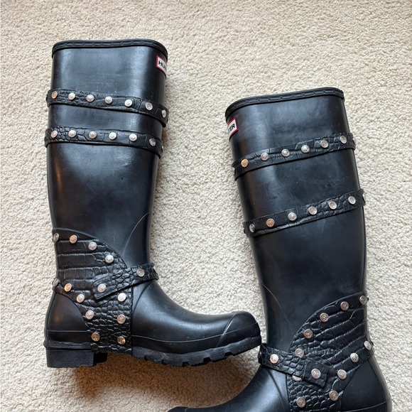 Hunter Festival 2010 studded tall Black Rain Boots - Picture 4 of 11